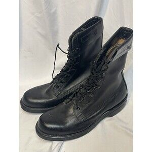 Black Leather Combat Boots Womens 7 Mens 5 Cove Shoe Company